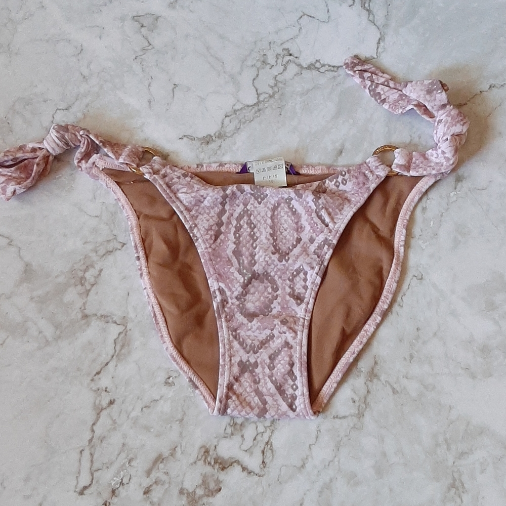 Pink Snakeprint Bikini Bottoms